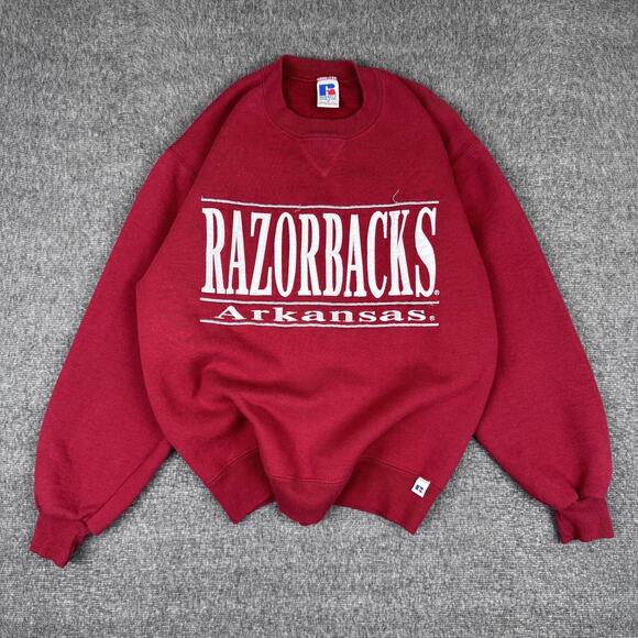 Vintage Arkansas Razorbacks Sweatshirt Mens Medium NCAA College Russell Athletic - Picture 1 of 6